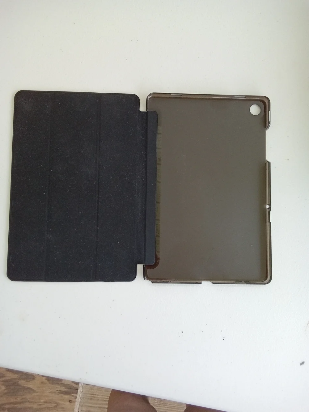 MoKo Slim Trifold Tablet Smart Case Black Matte Clear Frosted Back Cover